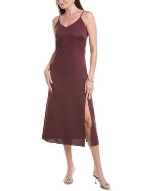 Misook Crepe De Chine Slip Maxi Dress - Red