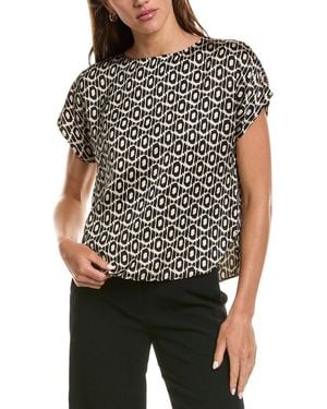 NIC+ZOE Lacy Diamonds Day Gloss Woven T-Shirt - Black