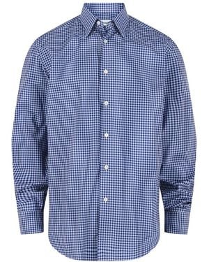 Brioni Plaid Button-Up Shirt - Blue