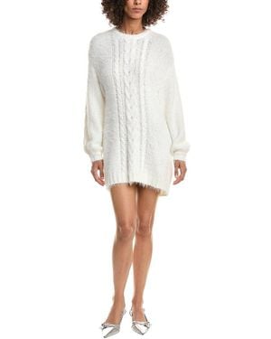 Saltwater Luxe Eyelash Fringe Sweaterdress - White