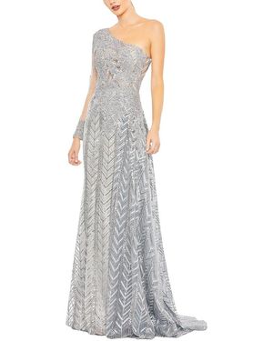 Mac Duggal Embellished One Shoulder A Line Gown - White
