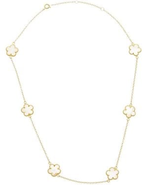 Juvell 18K Plated Clover Necklace - White