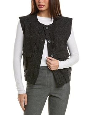 Lea & Viola Tweed Vest - Black