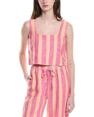 Electric and Rose Linen Boxy Tank - Pink