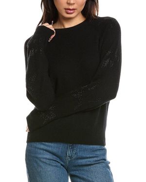 Brodie Cashmere Star Dust Sleeve Crewneck 100% Cashmere Jumper - Black