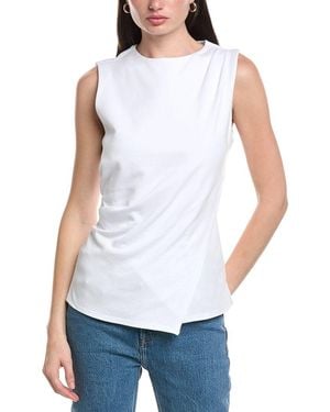 Vince Camuto Mock Neck Asymmetrical Knit Jumper - White