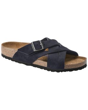 Birkenstock Lugano Soft Footbed Suede Sandal - Blue