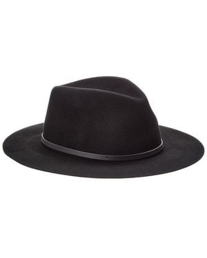 Rag & Bone City Felt Leather-Trim Wool Fedora - Black