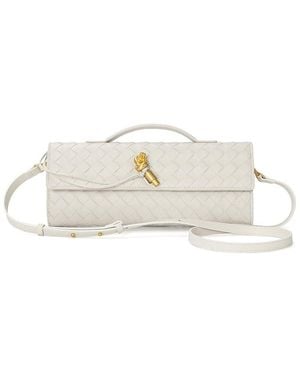 Tiffany & Fred Paris Woven Leather Clutch - White