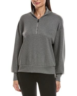 Ariella Scuba 1/2-Zip Funnel Pullover - Gray