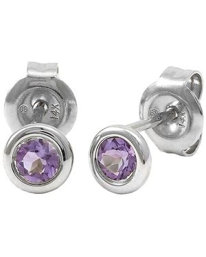 Gemstones Classic 14K 0.20 Ct. Tw. Amethyst Earrings - Metallic