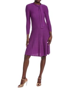 Teri Jon Wool Sweaterdress - Purple