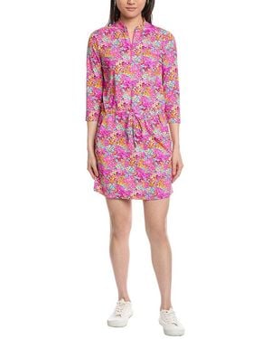 IBKUL 3/4-Sleeve Drawstring Dress - Pink