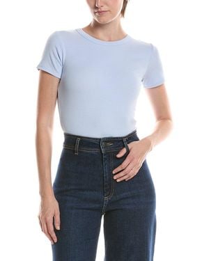 NIC+ZOE Perfect Knit Rib Crew T-Shirt - Blue