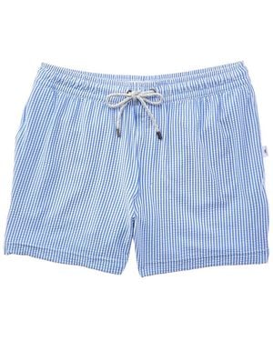 Vintage Summer Knit Seersucker Swimshort - Blue
