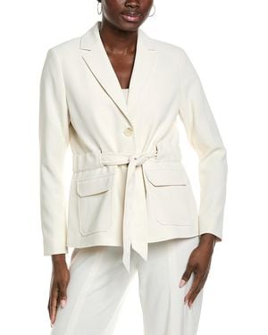 Kenneth Cole Belted Patch Pocket Jacket - White