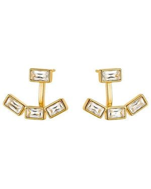 Jewels by Sunaina Etta 18K Plated Stainless Steel Cz Drop Earrings - Metallic