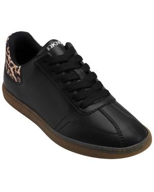DKNY Lace Leather Lace-Up Trainer - Black