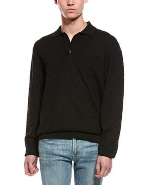 Slate & Stone Basket Weave Polo Sweater - Black