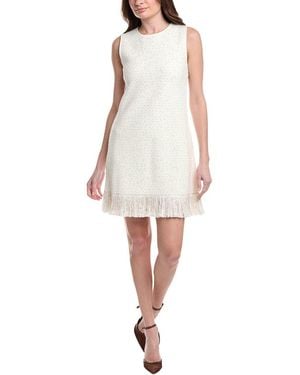 Oscar de la Renta Sequin Tweed A-Line Dress - White