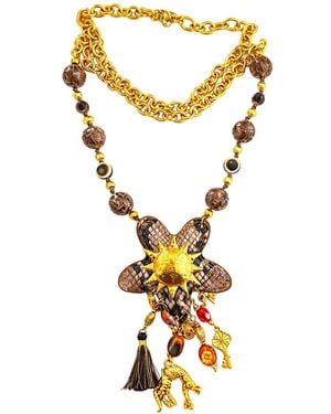jean claude Stainless Steel & Leather Necklace - Metallic