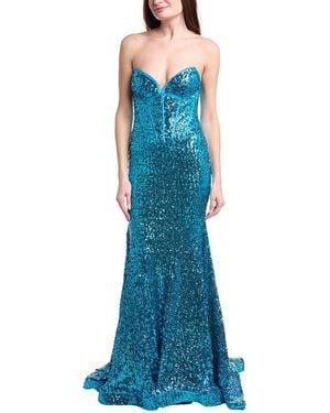 Jovani Emeblished Gown - Blue