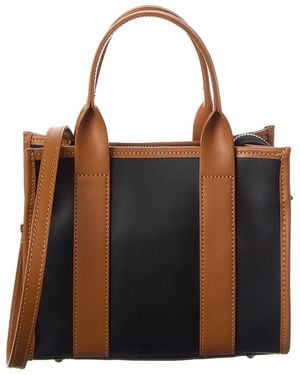 Italian Leather Top Handle Bag - Black