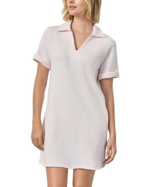 Lilla P Raw Hem Terry Dress - White