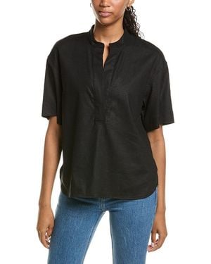 Vince Linen-Blend Top - Black