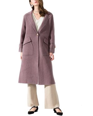 MALABO Single Button Long Coat - Purple