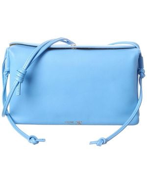Celine Logo Leather Clutch - Blue