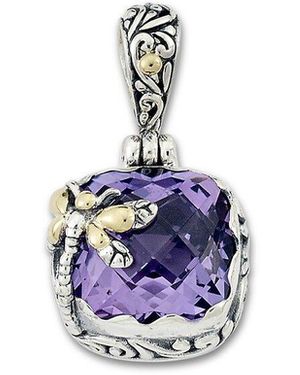 Samuel B. 18k & Silver Amethyst Dragonfly Pendant - Blue
