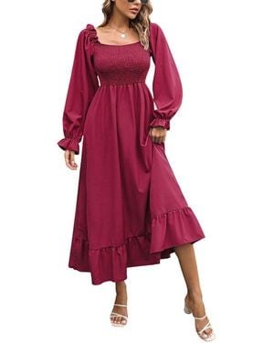Lily Kim Midi Dress - Red