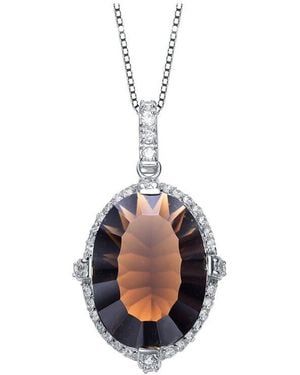Genevive Jewelry Silver Cz Pendant - White