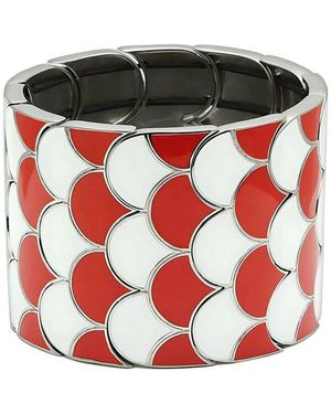 Alamode Jewelry Stainless Steel Bracelet - Red