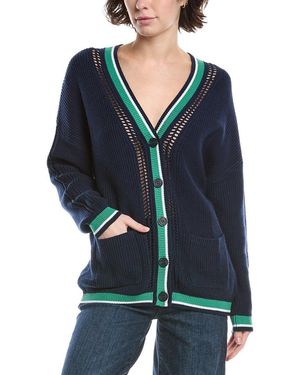 525 America Janet Varsity Oversized Cardigan - Blue