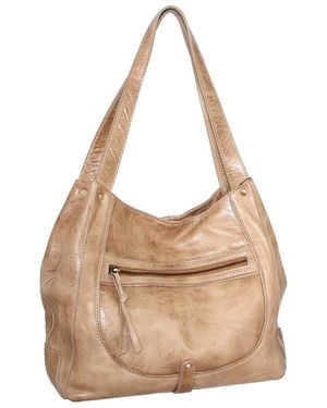 Nino Bossi Braylee Hand-Dyed Vintage Leather Satchel - Natural