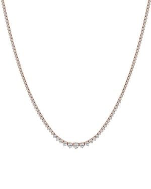 Lab Grown Diamonds 14K Rose 4.01 Ct. Tw. Lab Grown Diamond Necklace - Metallic