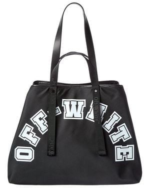 Off-White c/o Virgil Abloh East West Large Leather-Trim Tote - Black