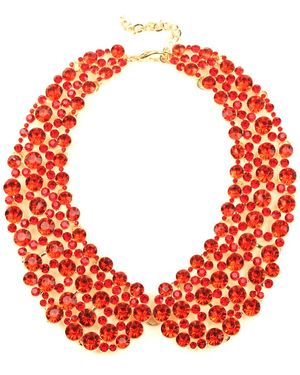 Eye Candy LA Crystal Collar Statement Necklace - Red