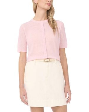 Vince Camuto Sheer Wool-Blend Cardigan - Pink