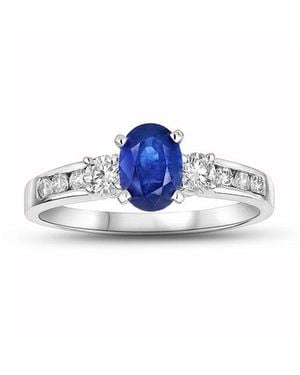 LEVARON 14K 1.25 Ct. Tw. Diamond & Sapphire Ring - Blue