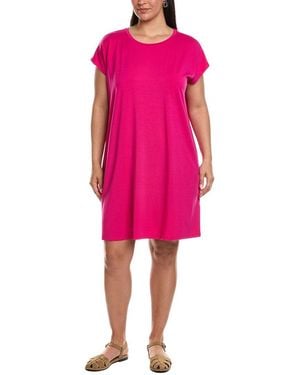 Eileen Fisher Crew Neck Boxy Shirtdress - Pink
