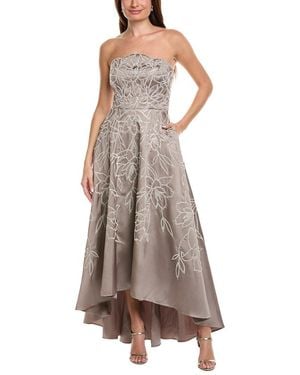 THEIA Pamela Embroidered Gown - Brown