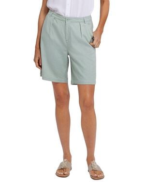 NYDJ Relaxed Linen-Blend Tomatillo Short - Blue