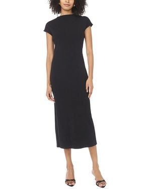 Vince Camuto Mock Neck Drop Shoulder Midi Dress - Black