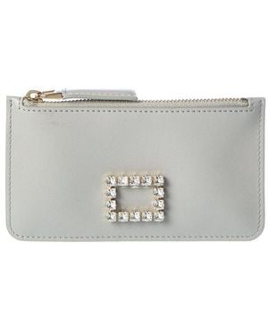 Roger Vivier Leather Card Case - Gray