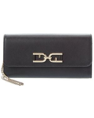 Furla Meti Leather Chain Wallet - Black