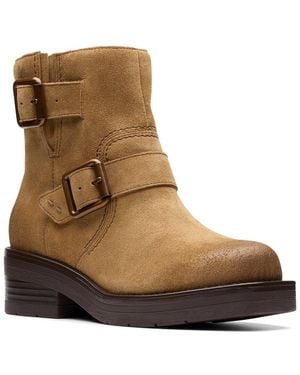 Clarks Rebelle Buckle Leather Boot - Brown