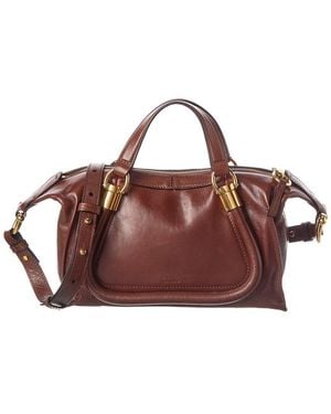 Chloé Paraty 24 Small Leather Shoulder Bag - Brown